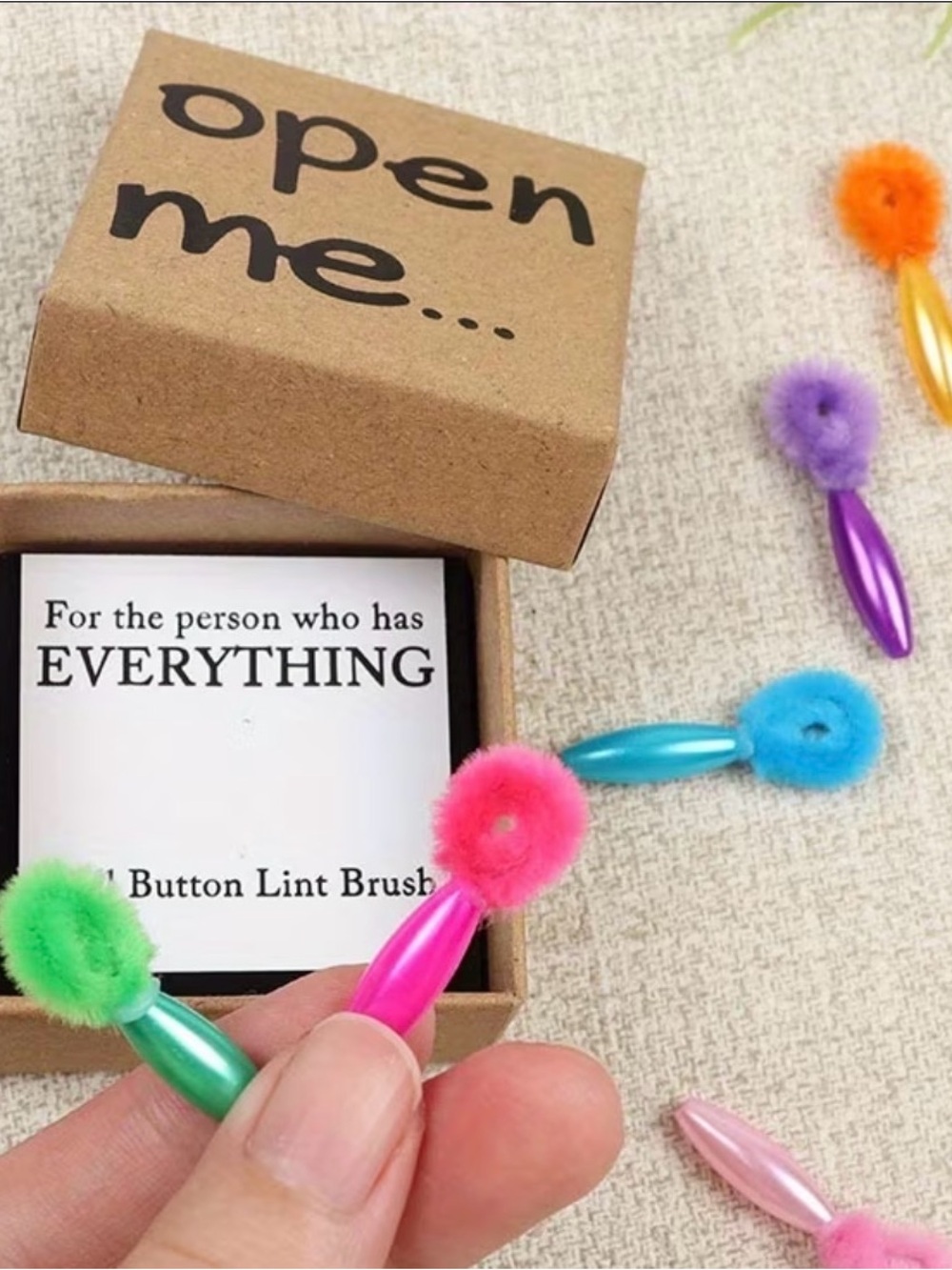 Mini Pom-Pom Lint Brush - Assorted Bright Colors